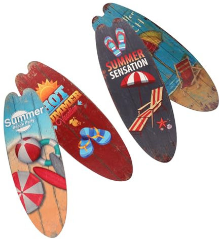 MAGICLULU 4er Set Surfbrett Deko Im Maritimen Stil Vintage Wanddekoration Für Zuhause Strand Atmosphäre Surfbrett Ornamente Für Wohnräume Und Innendekoration