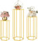 HoldOneLight 3-Pack Gold Cylinder Pedestal Stand Set, 23,6/31,5/39,4 Zoll hoch Metall Display Ständer für Hochzeiten, Partys, Veranstaltungen, elegante Blumen und Tafelaufsätze, vielseitige dekorative