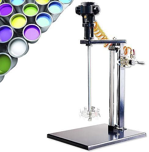 Pneumatic Paint Mixer Machine, 5 Gallon Mortar Paddle Mixer with Stand, Desktop Vertical Air Agitator, Height Adjustable, Ink Coating Mix Tool