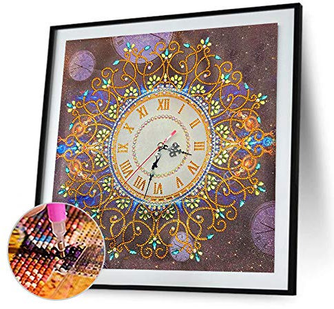 ALINUOYQ 5d Bild Diamantharz Uhr Spezial geformtes Mosaik -DIY -Malerei Kit Orament