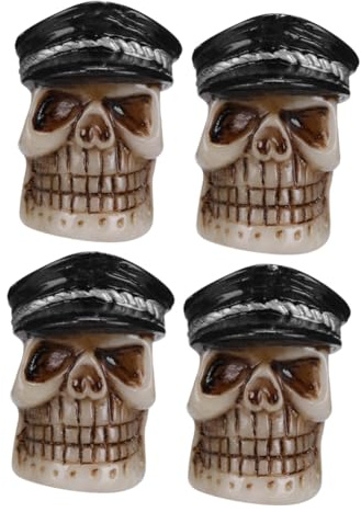 MUELODSIC Motorrad und Fahrrad Ventilkappe aus Langlebigem Harz Kreative Ghost Head Form Einfache Montage Schützende Reifenabdeckung Geeignet für Auto und Bike Reifen Schwarz