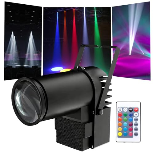 Led Punktstrahler, 15w Led Pin Spot, 3-In-1 Punktstrahler Für Spiegelkugel, Ip25 Schutzart Mini Strahl Spot Bühnenlicht Leuchte, Discokugel-Scheinwerfer Für Disco Ktv Bar Club Party, Fernbedienbar