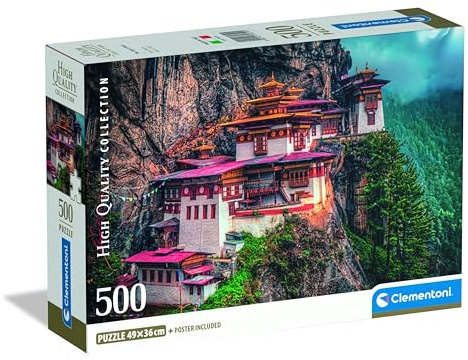 Clementoni Taktsang Kloster Buthan 500 Teile | Puzzle Erwachsene in 49 x 36 cm - Puzzle Erwachsene anspruchsvoll von Clementoni 35619