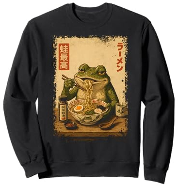 Frog Eating Ramen Japanese Poster Toad Sweatshirt