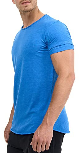 Indicode Herren Willbur Tee T-Shirt mit Rundhals-Ausschnitt | Herrenshirt Sommershirt Palace Blue, S