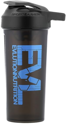 Evlution Nutrition Shaker Bottle Black With EVL Logo 28 Ounces
