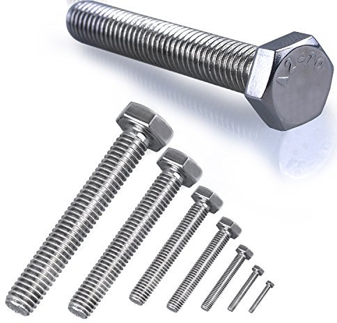Stahlia Sechskantschrauben Edelstahl M6x20mm Vollgewinde (50 Stück) DIN 933 Gewindeschrauben Set Außensechskant Maschinenschrauben Gewindestange