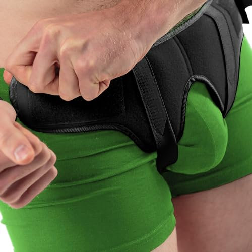 aHeal Leistenbruch Herren Medizinischer Stützgürtel - Leistenbruchgürtel für Männer, Weiches Elastisches Bruchband Leistenbruch, Schmerzlinderung Leistenbruch Gürtel & Herniengürtel - Größe 2 Schwarz