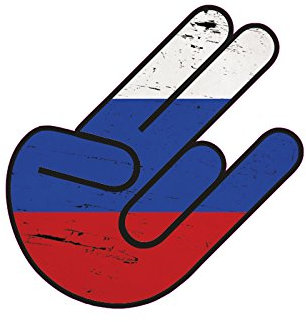 1 x Aufkleber Russian Shocker Hand Sticker Tuning Autoaufkleber Flagge Russia