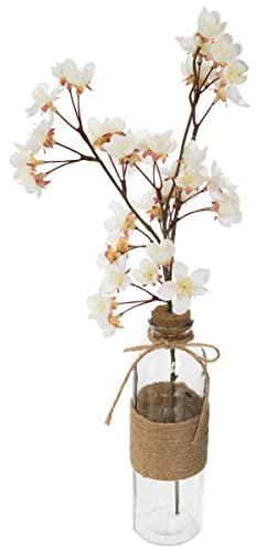 Atmosphera - Künstlicher Kirschbaum Dream - Glasübertopf - H46 cm - Weiß