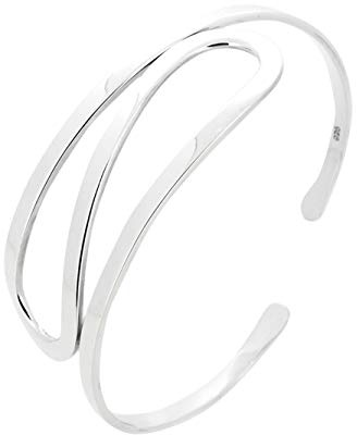 Treasure Bay Klassisch Armreif aus 925er Sterlingsilber für Damen (Silber, 17 cm)