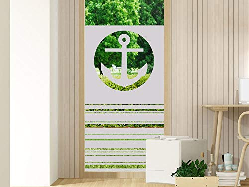 GRAZDesign Fensterfolien Sichtschutz Streifen mit Anker - Fenstertattoo Glastür Aufkleber / 80x110cm Breite x Höhe