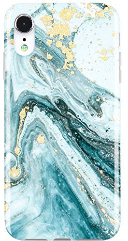 JIAXIUFEN iPhone XR Hülle Handyhülle TPU Silikon Schutzhülle Handytasche Handy Hülle für iPhone Xr - Marmor Blue