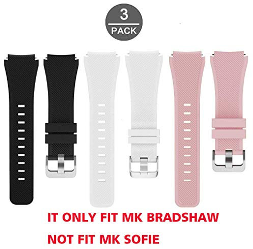 Ceston Moda Aire Deporte Silicona Clásico Correas para Smartwatch Michael Kors Bradshaw (3 Pack_Pink)