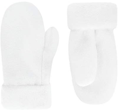 Futrzane Modern Fäustlinge - Fellhandschuhe Damen - Handschuhe Winter mit Pelz (Weiß Kurz Modern)