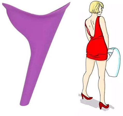 Urinario de mujer para camping, silicona, plegable, ideal para senderismo e higiene en viajes (morado)