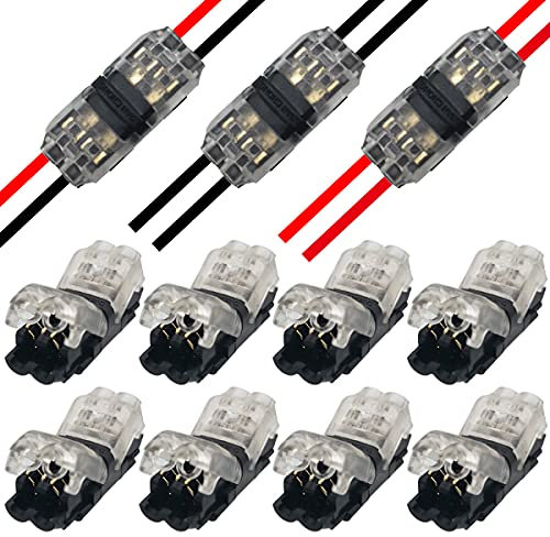 CTRICALVER 2-pin wiring connector Wiring branch connector Simple and high-speed wiring installation Branch wiring connection thin wires [8 sets]
