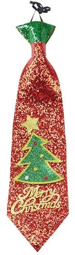 W WIDMANN MILANO Party Fashion 04164 - Krawatte Weihnachtsbaum, mit Glitzer, Einheitsgröße, mit Gummiband, Accessoire, Zubehör, Weihnachten, Karneval, Mottoparty, Heilig Abend