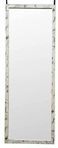 Hogar y Mas Espejo para Puerta Colgante para Dormitorio, Diseño de Mármol. Espejos Originales Puerta PVC - Blanco