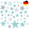 Little Deco 120 Sterne Wandtattoo Kinderzimmer Stars Wandsticker Set Aufkleber Wanddeko Spielzimmer Babyzimmer Kinder Schlafen Türkis Mint Grau DL608