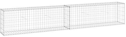Mur en gabion avec couvercles Acier galvanisé 300x30x50 cm