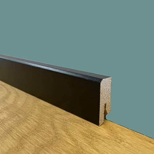 BATTISCOPA ZOCCOLINO SQUADRATO BASSO in FIBRA DI LEGNO 40X15 NERO