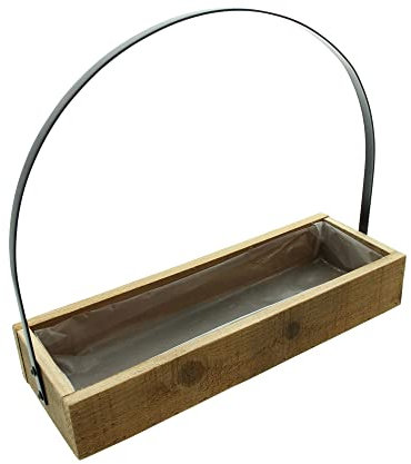 FRANK FLECHTWAREN Dekoboard Bogengang, recyceltes Holz, Mattschwarz lackiertes Metall, Maße: 37 x 14 x 7 cm, GH 30 cm