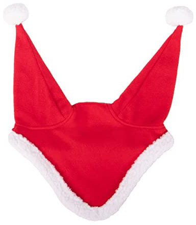 netproshop Pferde Winter-Weihnachtsmütze Ohrhaube Santa in Rot, Groesse:Pony