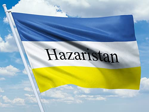 Generic Hazaristan Flag 90 x 150cm, Blau Weiß Gelb, Patriotisch, Unisex, Unabhängigkeitstag, Flagge