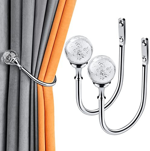 Premium-Vorhanghalter, 2 Stück, Vorhanghaken, Wandbefestigung, Blasen-Kristallkugel-Dekoration, Vorhang-Raffhalter, Schlafzimmer, Arbeitszimmer
