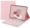 QYiiD Custodia Tastiera per iPad Mini 5 2019 (5a generazione) / iPad Mini 4 2015, Tastiera wireless magnetica staccabile per iPad Mini 5/4/3/2/1, custodia in pelle PU con supporto per matita, rosa