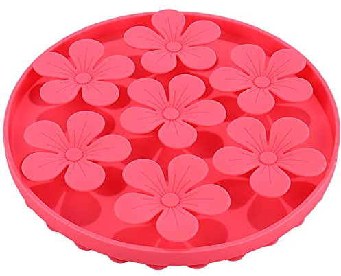 Gamelle Anti Glouton Chien,Doweiss Slow Feeder pour Animaux Chat/Chien en Silicone Caoutchouc Doux Mignon en Forme de Fleur