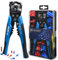 X-COTEC Wire Stripper Automatic with 260PCS Terminals, 3-in-1 Cable Stripper, Wire Strippers, Terminal Crimper, Professional Electrician Wire Stripping Pliers Self Adjusting