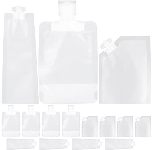 FRCOLOR 15stücke Tragbare Quetschbeutel Für Reisen Wiederverwendbare Aufbewahrungsbeutel Mit Separatem Boden Multifunktionale Kosmetiktaschen Für Hautpflegeprodukte Und Toilettenartikel