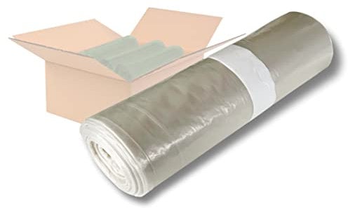 dm-folien Transparente Müllsäcke 120 Liter I 500 Stück I 700 x 1100 mm I Große Abfallbeutel für leichte bis mittelschwere Abfälle I Reißfeste Müllbeutel aus LDPE Regenerat I Foliensäcke 15 my
