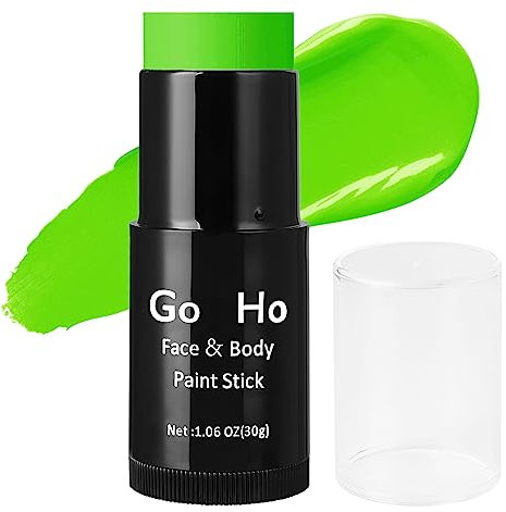 Go Ho Cream-Blendable Light Green Face Paint Stick (1.06 Oz),Grinch Costume Makeup,Light Green Full Body Paint Stick for Halloween Cosplay SFX Makeup,Waterproof