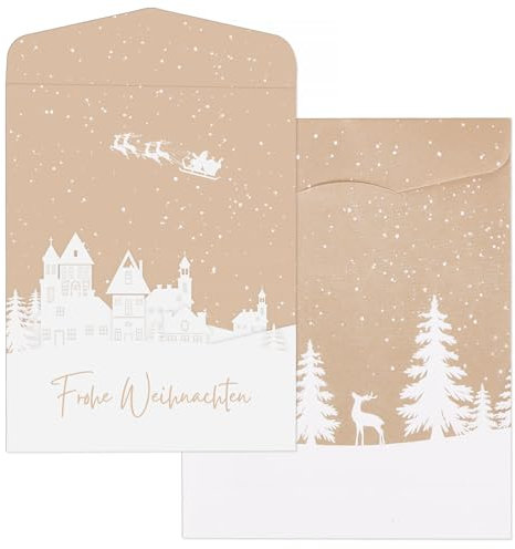 50 Stk 9x11,5cm Papiertüten Frohe Weihnachten Mini Geschenktüten Kraftpapier Tüten Papier Beutel Klein Geschenk Candy Partytüten Papierbeutel für Süßigkeiten Adventsfest Adventskalender Fest Party