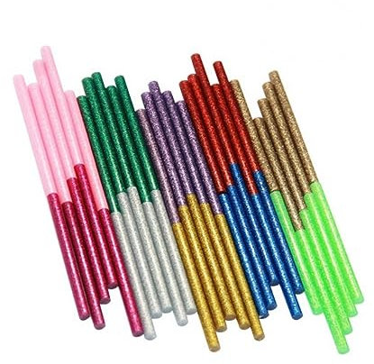 STOBOK 50pièces Bâtons De Colle Chaude Pailletée Couleurs Vives Adhésif Rapide Eva Pour Bricolage Décoration Et Réparation Polyvalente