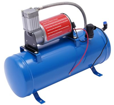 Compresseur d'Air avec Réservoir de 6L, Compresseur d'air électrique 12V 100 PSI Compresseur à Air, Pression Max. 8 Bar