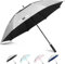 ZOMAKE 54 Inch Golf Umbrella - UPF 50+ UV Protection Sun Umbrella,Windproof Strong Umbrella With Vented Double Canopy,Automatic Open Extra Large Umbrella For Men Women Family(Silver Black)