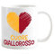 Tazza Mug del tifoso Gadget compatibile Stampa Cuore dei colori della tua squadra preferita (Cuore Giallorosso Love Rome per romanista)
