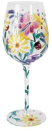 Lesser & Pavey Cottage Garden Wine Glass | Lovely Gift for Women & Men | Designed by Lynsey Johnstone | Luxury Wine Glass for Every Occasions