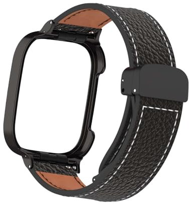 Bracelet en Cuir pour Xiaomi Mi Watch Lite/Redmi Watch Lite, Bracelet de Remplacement en Cuir Véritable avec Fermoir Magnétique Conçus Compatible avec Xiaomi Mi Watch Lite/Redmi Watch Lite (D)