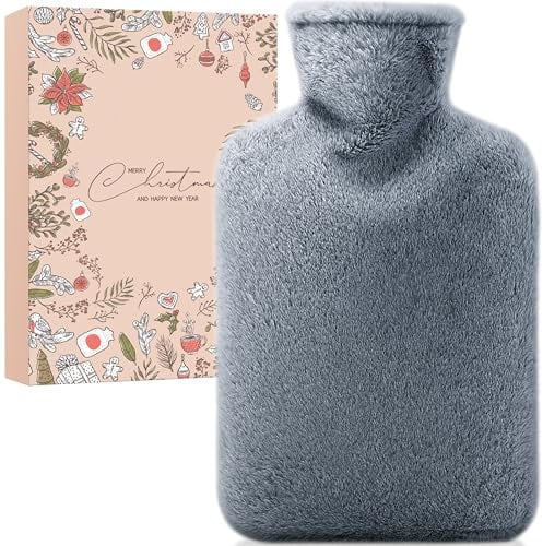Bouillotte Eau Chaude Cadeau Noel: Cadeau Femme Original Utile Bouillotte Peluche Cadeau Femme Pour Maman Mamie Belle Mere Soeur Bouillotte à Eaul Cadeau Collegue De Travail Femme Housse Bouillotte 2l