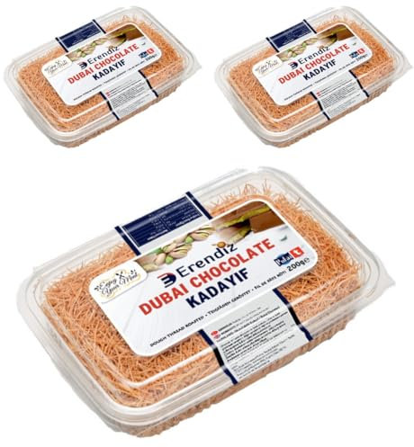 Pufai Kadayıf tostato pronto all'uso per cioccolato Dubai, Kadayıf tostato, Kadayıf pronto all'uso Kadaifi, filo di pasta per capelli d'angelo Kataifi 200 grammi x 3 pezzi