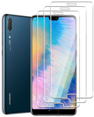 Dlxiks 3 Stück, Panzer Schutz Glas für Huawei P20, 9H Härte Schutzfolie, Anti-Kratzen, HD Klar Displayschutzfolie für Huawei P20
