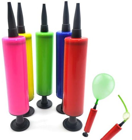 5-Pack Balloon Pump - Manual Hand Pump, Inflator for Balloons Arch Kit, Baby Showers, Event Balloons, Toy Blower, Helium Pump, Foil and Confetti Professional Pumper, Yoga Balls