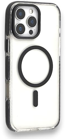 PRO-TECT Transparent Phone Case for iPhone 16, Magnetic Anti Yellowing Clear Phone Cover, Anti Fingerprint Shockproof Cover, Magsafe Compatible (Black, iPhone 16 Pro Max)