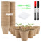 100PCS Seedling Pots - 6cm Fibre Seed Pots Round Biodegradable Plant Pots 100Pcs Plastic Plant Labels with 2PCS Plant Label Pen and 2PCS Transplanting Digging Tools (6cm)