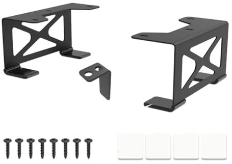 JNJOOD Organizador de Consola de Juegos con Estante Seguro Ajustable, Soporte de Almacenamiento para PC de Escritorio Debajo del Escritorio para Sistemas de Juegos